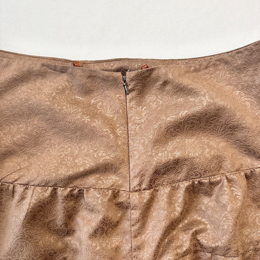 Vintage Tunique Tiered Knee Length Western Skirt Women’s Size XL Tan - Picture 6 of 8